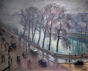 París, el Quai Conti en otoño, siglo XX (óleo sobre lienzo)