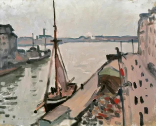 Muelle con barcos de pescadores