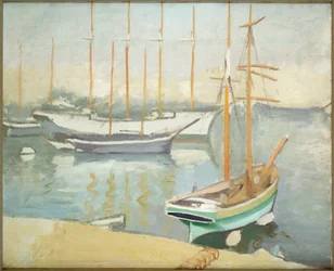 Veleros en Marsella (óleo sobre lienzo)