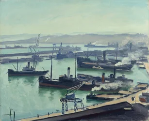 El puerto de Argel (óleo sobre lienzo)
