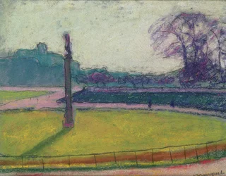 Jardines de Luxemburgo, París (pastel sobre papel)