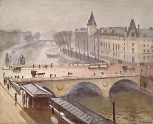 El Palacio de Justicia y el Puente del Cambio, París (óleo sobre lienzo)