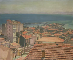 Los tejados rojos (óleo sobre lienzo)