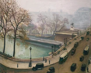 Vista del río Sena, c.1935 (óleo sobre lienzo)