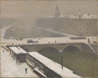 Invierno a orillas del Sena, c.1900-16 (óleo sobre lienzo)