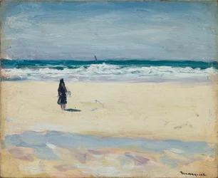 niña joven en la playa