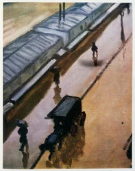Día lluvioso en Notre Dame, París c.1905 (óleo sobre lienzo)