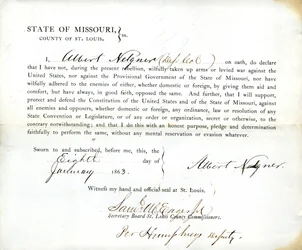 Juramento de lealtad de Albert Nelgner de Missouri, Condado de St. Louis