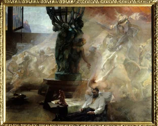 La muerte de Jean Baptiste Carpeaux (1827-1875), escultor francés. Pintura de Albert Maignan (1845-1908)