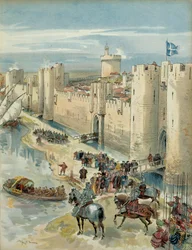 Octava Guerra Italiana (1536-1538): entrevista de Aigues Mortes (o tregua de Aigues Mortes) el 14 de julio de 1538, encuentro entre Francisco I (1494-1547), Rey de Francia y Carlos V (1500-1558), Rey de España y Emperador del Sacro Imperio Romano Germánico