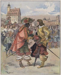 Ilustración para Le Capitaine Bellormeau por y ilustrado por A Robida
