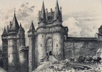 Le Chatelet en Vitré en Ille-et-Vilaine - La vieja Francia - Bretaña - texto, dibujos y litografías, por Albert Robida (1848-1926) sin fecha finales del siglo XIX