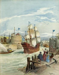 La flota francesa en Le Havre, que se convirtió por decisión de Francisco I