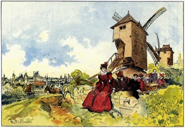 Los molinos de viento de la Butte Montmartre de París en el siglo XVI
