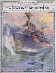 Buque de guerra francés, ilustración de portada de "La Marine de Guerre".