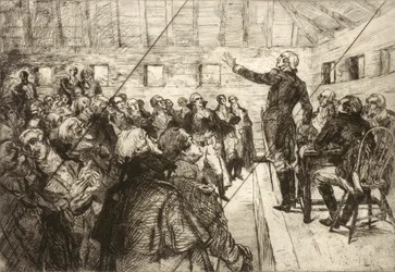 Washington impide una dictadura militar (lámina cancelada de la carpeta "The Bicentennial Pageant of George Washington")