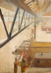 Vista de una estación de tren, c.1900