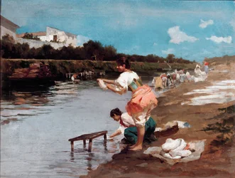 Lavanderas en el río