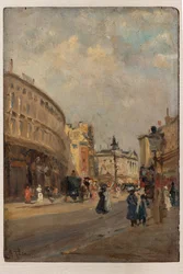 Regent Street (óleo sobre tabla)