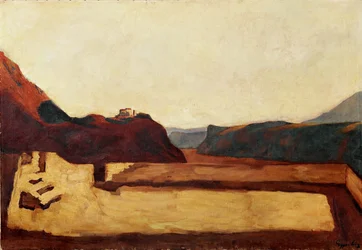 Am Kalvarienberg bei Bozen - Calvario cerca de Bolzano, Italia (pintura sobre lienzo)