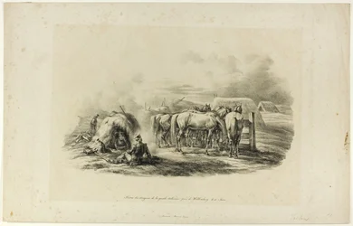 Bivouac de los Dragones de la Guardia Italiana cerca de Wittenberg el diez de junio