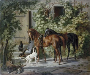 Caballos en el Porche