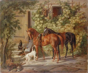 Caballos en el porche, 1843