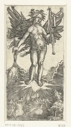 Figura femenina alegórica con alas