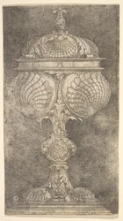 Copa cubierta con conchas, s.f.