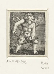 Putto con un caballo de batalla