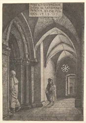 El vestíbulo de entrada de la sinagoga de Ratisbona