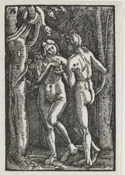 La caída y redención del hombre: Adán y Eva comiendo el fruto prohibido, c. 1513