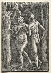 La Caída y Redención del Hombre: Adán y Eva Comiendo el Fruto Prohibido, c. 1515