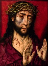 Cristo coronado de espinas (Óleo sobre madera (roble))