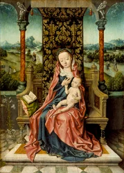 Madonna y niño entronizados