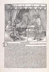 Un dibujante dibujando un retrato, usando un marco de dibujo, 1525