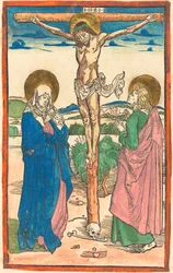 Cristo en la Cruz Entre la Virgen y San Juan