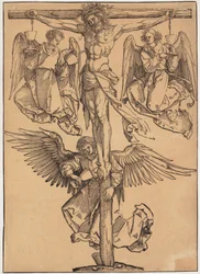 Cristo en la cruz con los tres ángeles