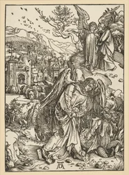 El ángel arroja al dragón al abismo y lo encierra allí (Apocalipsis)