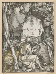 San Jerónimo en la gruta rocosa