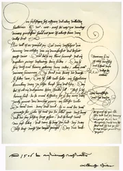 Borrador de la dedicatoria de Albrecht Durer a Bilibald Pirckheimer, c1523