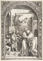 Joaquín y Ana en la Puerta Dorada, de La vida de la Virgen