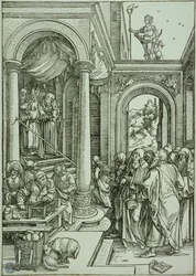 La vida de la Virgen: La presentación de la Virgen en el Templo (Bartsch 81)