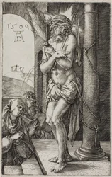 Hombre de dolores junto a la columna, frontispicio de La Pasión Grabada