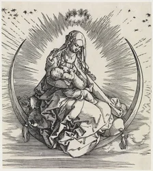 María sobre la luna creciente (portada de la Vida de la Virgen)
