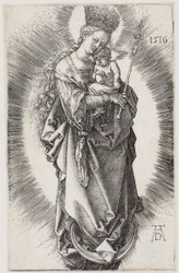 María con cetro y corona de estrellas