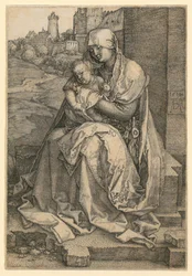 María con el Niño junto al muro