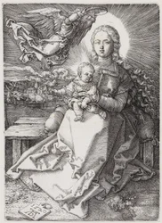 María coronada por un ángel