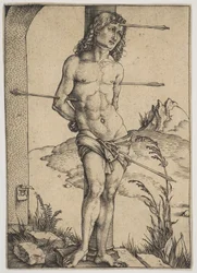 San Sebastián atado a la columna