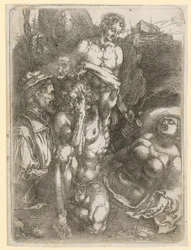 Hoja de estudios con cinco figuras